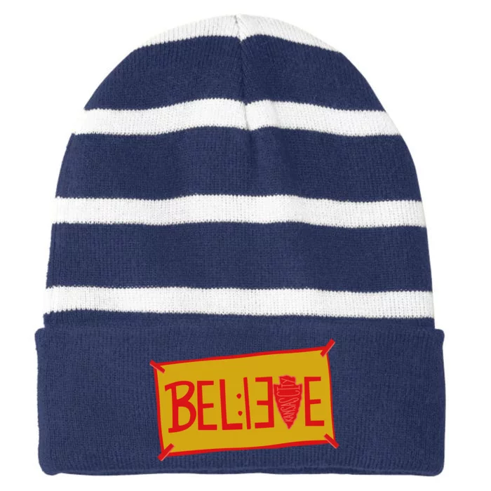 13 Seconds Chiefs Believe 13 Seconds 20 Striped Beanie with Solid Band