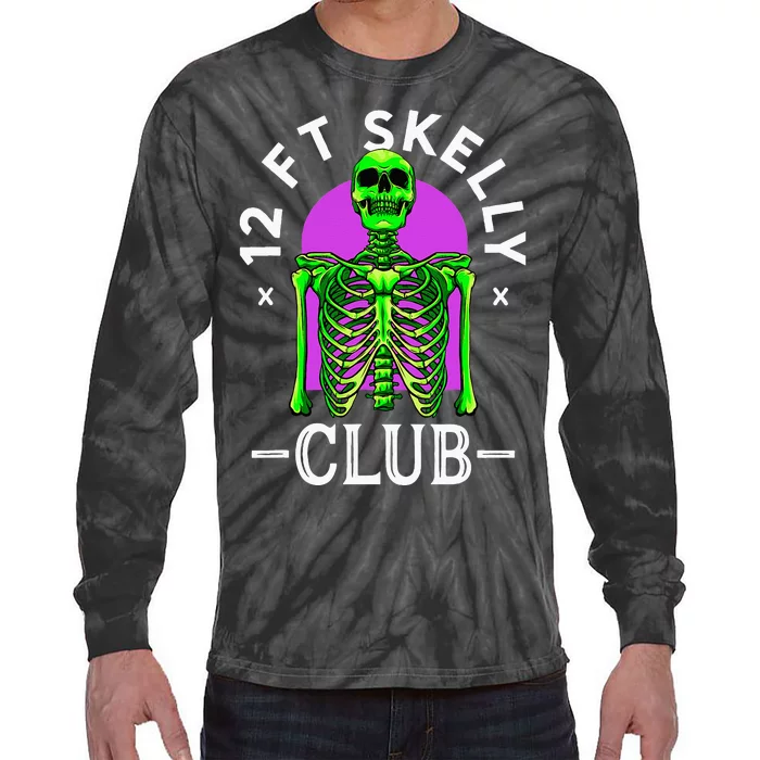 12ft Skelly Club Halloween 12 Foot Skeleton Appreciation Tie-Dye Long Sleeve Shirt