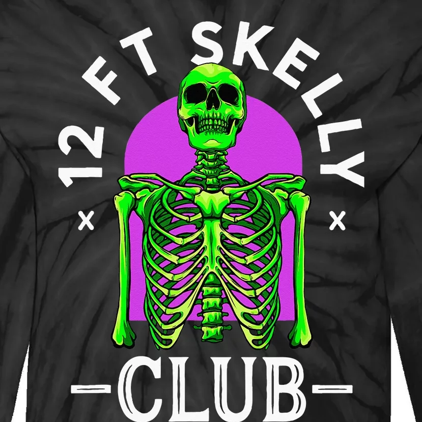 12ft Skelly Club Halloween 12 Foot Skeleton Appreciation Tie-Dye Long Sleeve Shirt