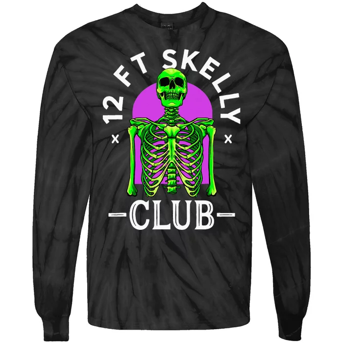 12ft Skelly Club Halloween 12 Foot Skeleton Appreciation Tie-Dye Long Sleeve Shirt