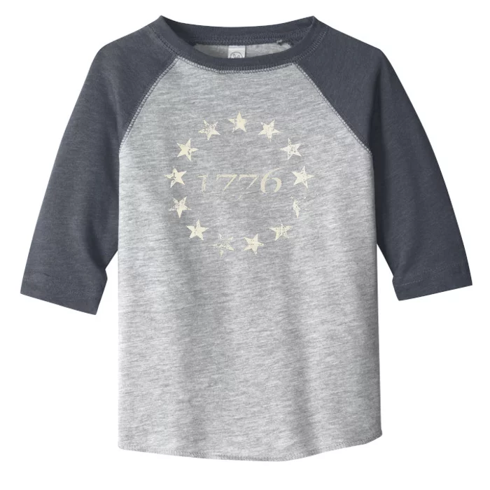 13 Star Flag Betsy Ross Distressed American Flag 1776 Toddler Fine Jersey T-Shirt