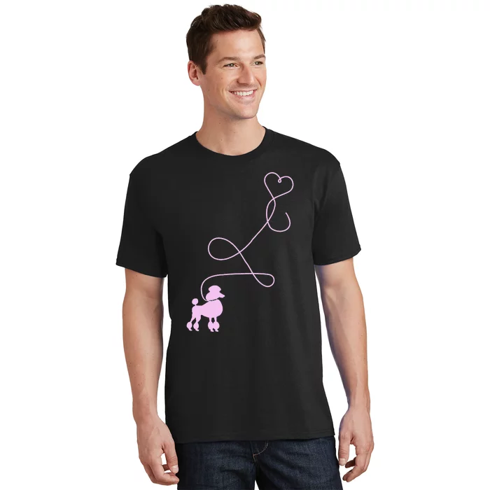 1950's Sock Hop Costume Dog Cute Poodle Heart T-Shirt