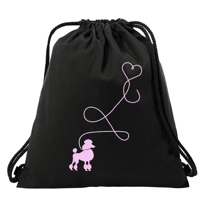 1950's Sock Hop Costume Dog Cute Poodle Heart Drawstring Bag