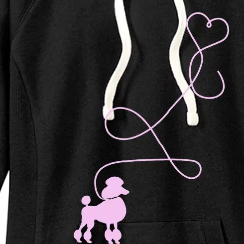 1950's Sock Hop Costume Dog Cute Poodle Heart Women's Fleece Hoodie