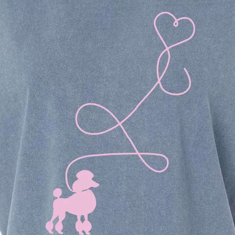 1950s Sock Hop Costume Dog Cute Poodle Heart Garment-Dyed Women's Muscle Tee