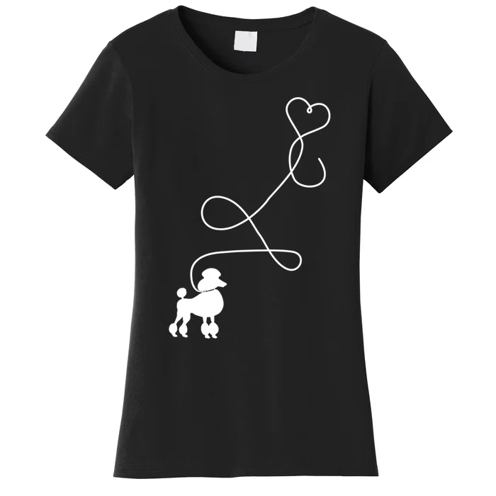 1950's Sock Hop Costume Gift Dog Cute Poodle Heart Women's T-Shirt