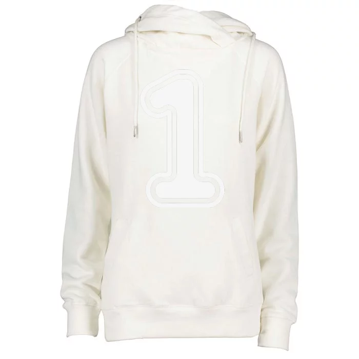 1 Sports Jersey Birthday Age Favorite Lucky Number Womens Funnel Neck Pullover Hood