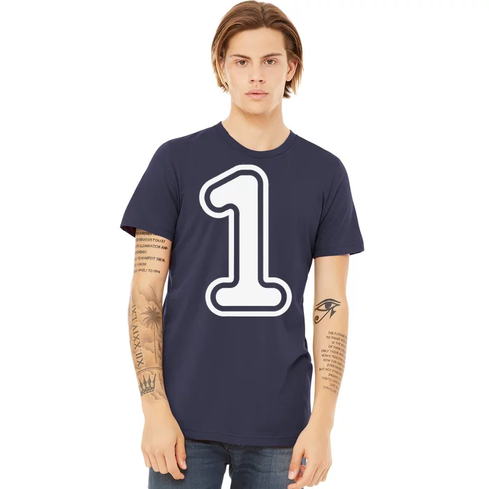 1 Sports Jersey Birthday Age Favorite Lucky Number Premium T-Shirt