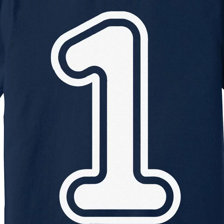 1 Sports Jersey Birthday Age Favorite Lucky Number Premium T-Shirt