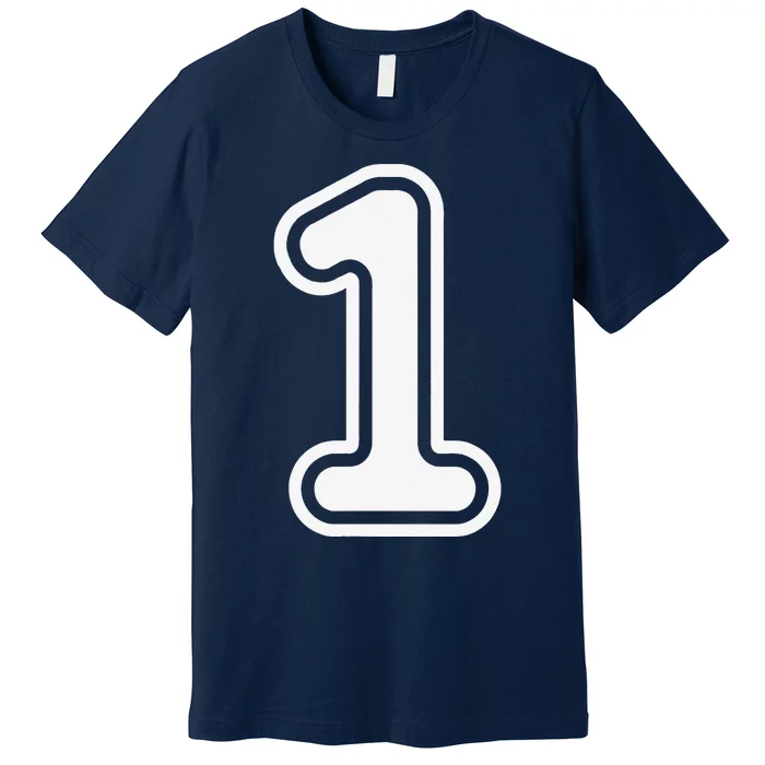 1 Sports Jersey Birthday Age Favorite Lucky Number Premium T-Shirt