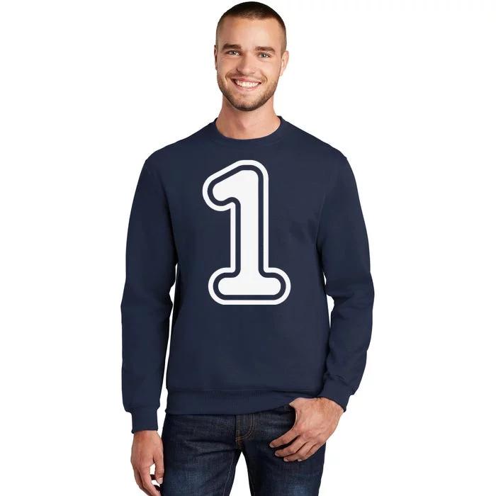 1 Sports Jersey Birthday Age Favorite Lucky Number Tall Sweatshirt