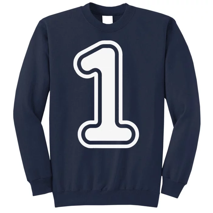 1 Sports Jersey Birthday Age Favorite Lucky Number Tall Sweatshirt