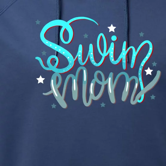 1 Swim Mom Swimmers Mothers Gift Funny Gift Performance Fleece Hoodie