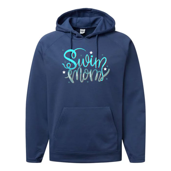 1 Swim Mom Swimmers Mothers Gift Funny Gift Performance Fleece Hoodie