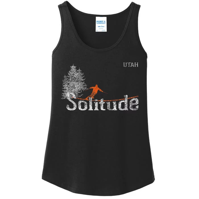 1980s Style Solitude Utah Vintage Skiing Ladies Essential Tank