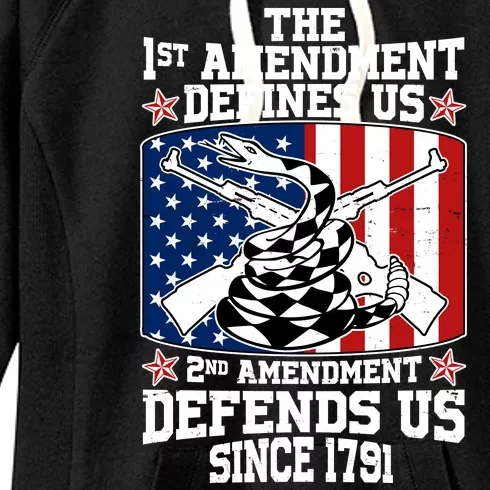 1st Amendment Defines Us 2nd Amendment Defends Us Since 1791 Women's Fleece Hoodie