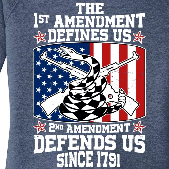 1st Amendment Defines Us 2nd Amendment Defends Us Since 1791 Women's Perfect Tri Tunic Long Sleeve Shirt