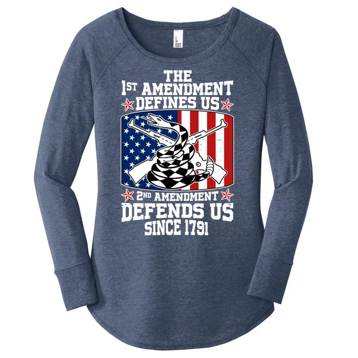 1st Amendment Defines Us 2nd Amendment Defends Us Since 1791 Women's Perfect Tri Tunic Long Sleeve Shirt