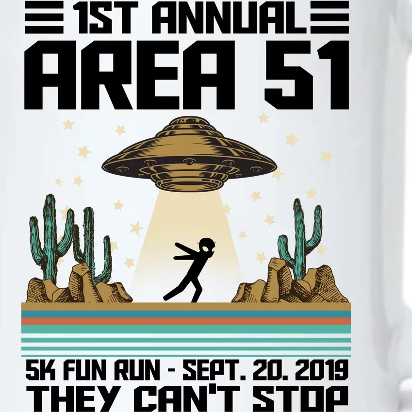 1st Annual Area 51 5k Fun Run Cant Stop Us Black Color Changing Mug