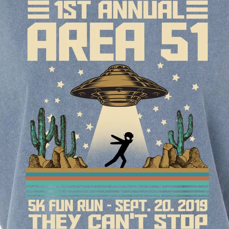 1st Annual Area 51 5k Fun Run Cant Stop Us Garment-Dyed Women's Muscle Tee