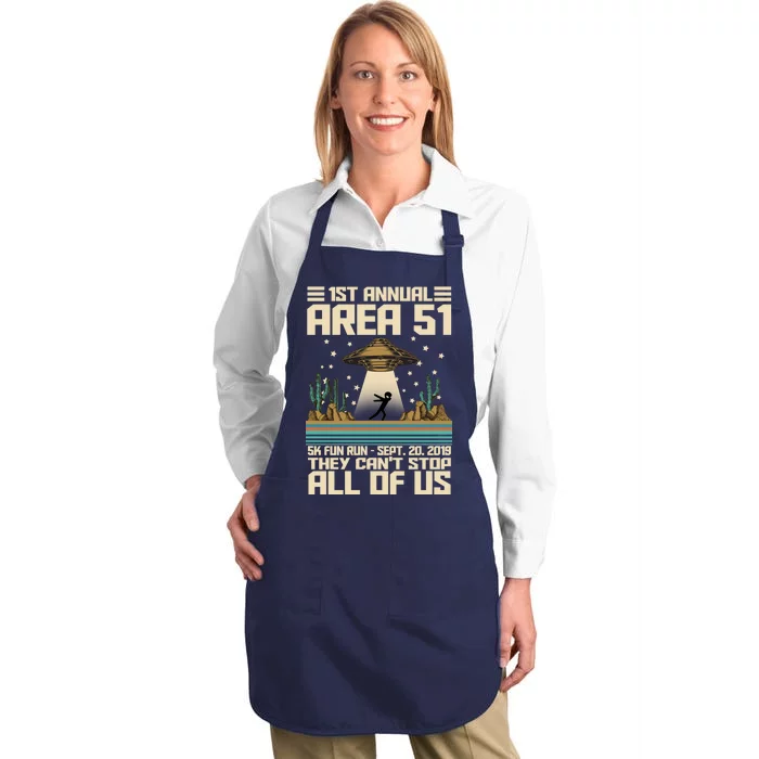 1st Annual Area 51 5k Fun Run Cant Stop Us Full-Length Apron With Pocket