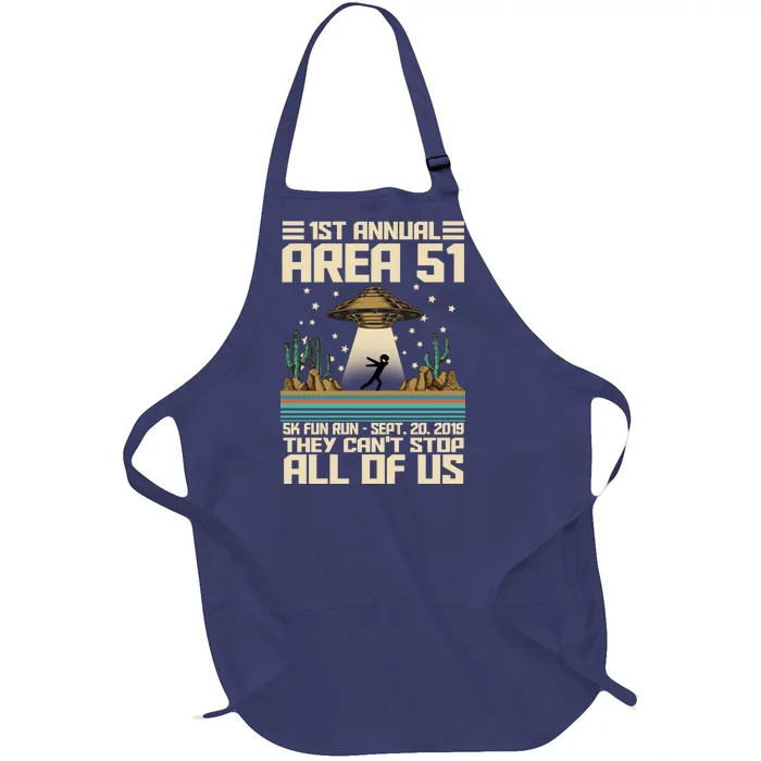 1st Annual Area 51 5k Fun Run Cant Stop Us Full-Length Apron With Pocket