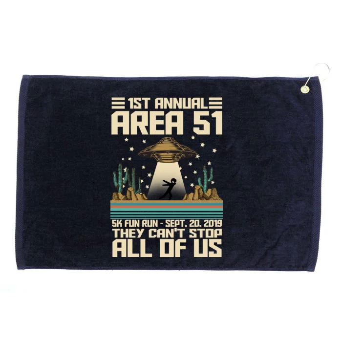 1st Annual Area 51 5k Fun Run Cant Stop Us Grommeted Golf Towel