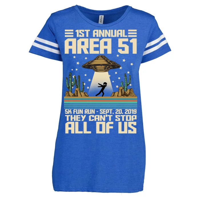 1st Annual Area 51 5k Fun Run Cant Stop Us Enza Ladies Jersey Football T-Shirt