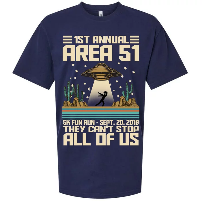 1st Annual Area 51 5k Fun Run Cant Stop Us Sueded Cloud Jersey T-Shirt