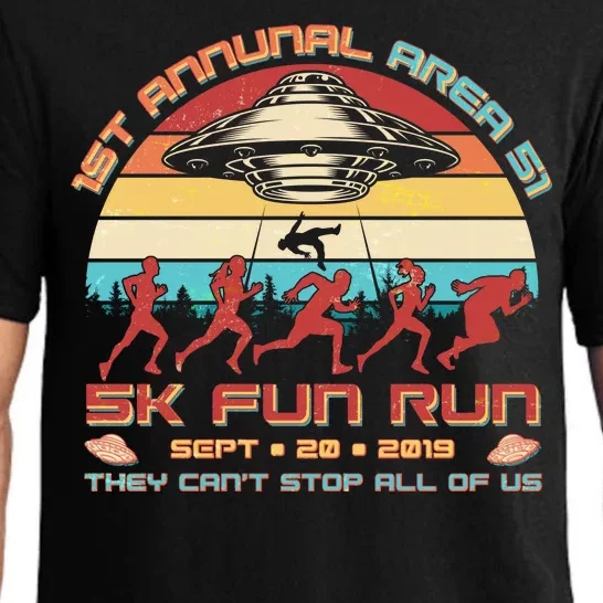 1st Annual Area 51 5K Fun Run Funny Retro Alien Pajama Set