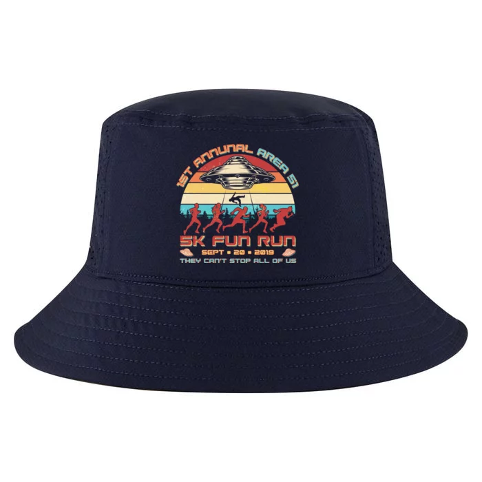 1st Annual Area 51 5K Fun Run Funny Retro Alien Cool Comfort Performance Bucket Hat