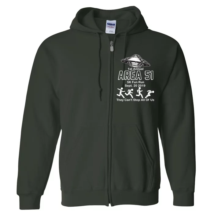 1st Annual Area 51 Fun Run Sept. 20, 2019 Full Zip Hoodie