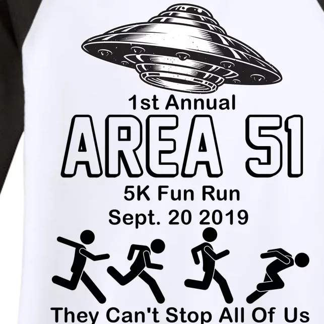 1st Annual Area 51 Fun Run Sept. 20, 2019 Women's Tri-Blend 3/4-Sleeve Raglan Shirt