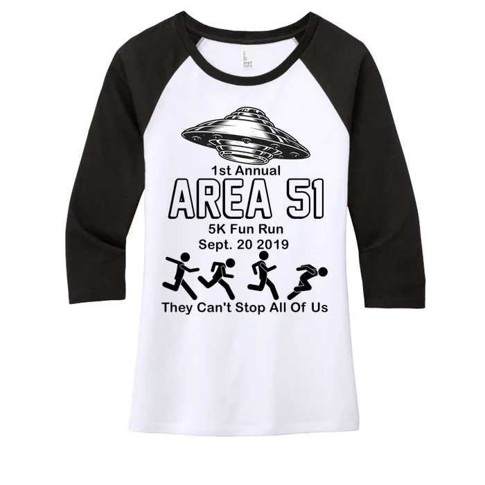 1st Annual Area 51 Fun Run Sept. 20, 2019 Women's Tri-Blend 3/4-Sleeve Raglan Shirt