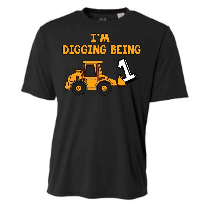 1st Birthday I'm Digging Being One Cooling Performance Crew T-Shirt