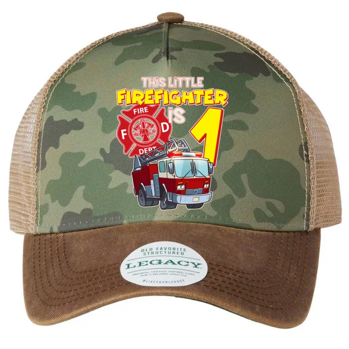 1st Birthday This Little Firefighter Is 1 Legacy Tie Dye Trucker Hat