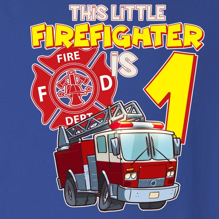 1st Birthday This Little Firefighter Is 1 Toddler Long Sleeve Shirt