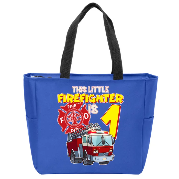 1st Birthday This Little Firefighter Is 1 Zip Tote Bag