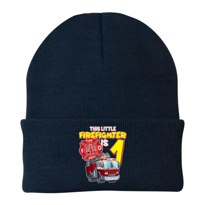 1st Birthday This Little Firefighter Is 1 Knit Cap Winter Beanie