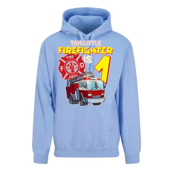 1st Birthday This Little Firefighter Is 1 Unisex Surf Hoodie