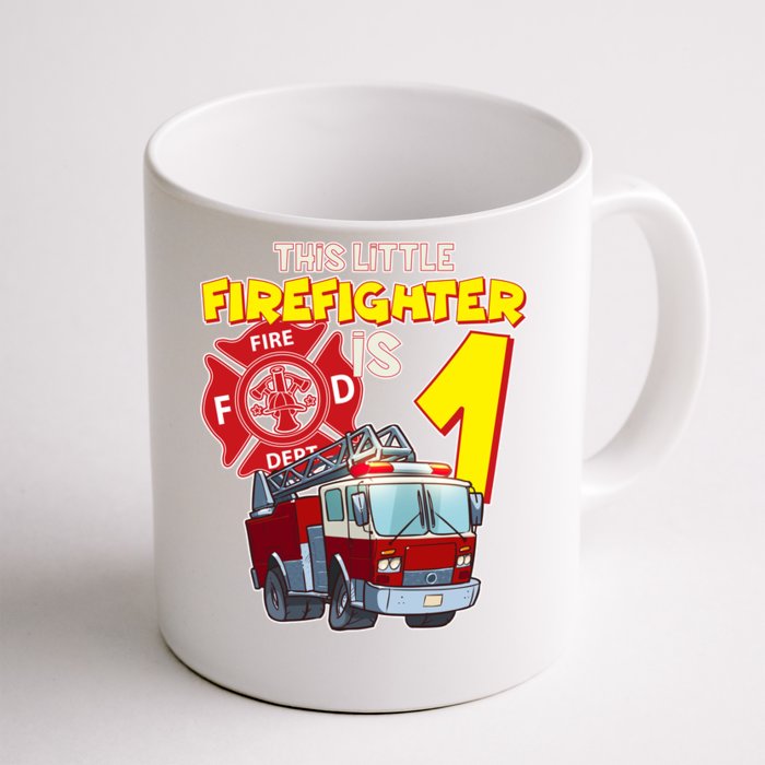 1st Birthday This Little Firefighter Is 1 Front & Back Coffee Mug