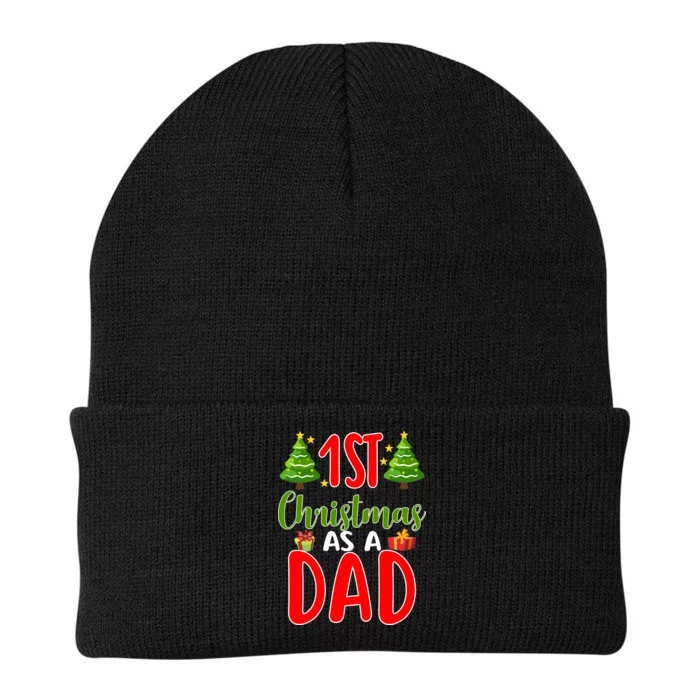 1st Christmas As A Dad Knit Cap Winter Beanie