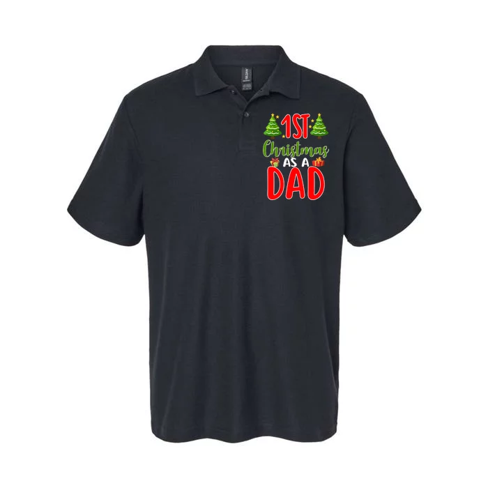 1st Christmas As A Dad Softstyle Adult Sport Polo