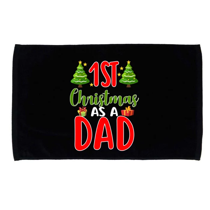 1st Christmas As A Dad Microfiber Hand Towel