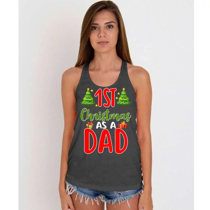 1st Christmas As A Dad Women's Knotted Racerback Tank