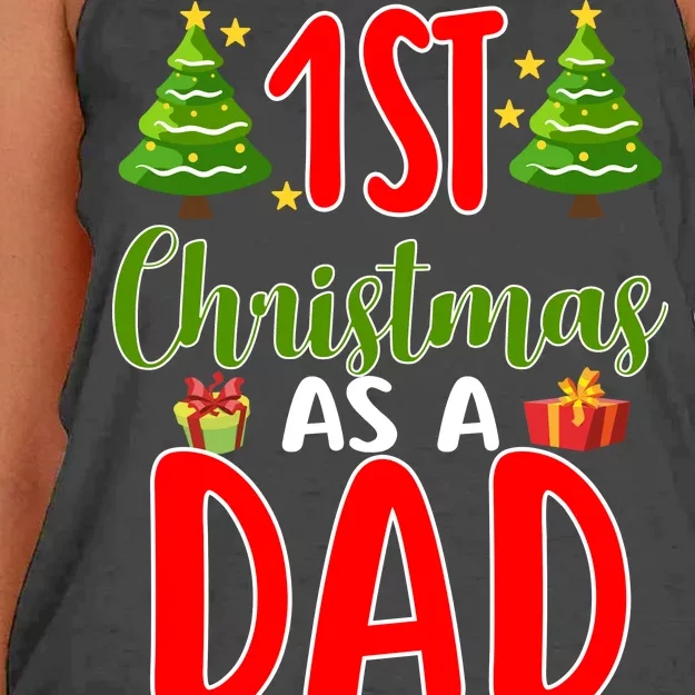 1st Christmas As A Dad Women's Knotted Racerback Tank