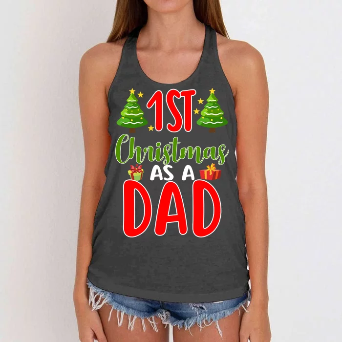 1st Christmas As A Dad Women's Knotted Racerback Tank