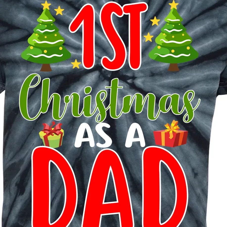 1st Christmas As A Dad Kids Tie-Dye T-Shirt