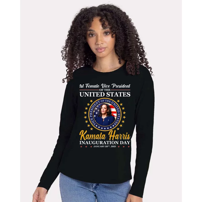 1st First Female Vice President of the United States Kamala Harris Womens Cotton Relaxed Long Sleeve T-Shirt