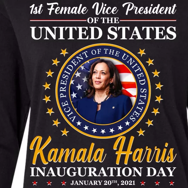 1st First Female Vice President of the United States Kamala Harris Womens Cotton Relaxed Long Sleeve T-Shirt